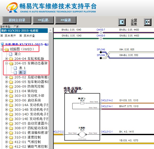 2015年捷豹XJ 打气泵电路图