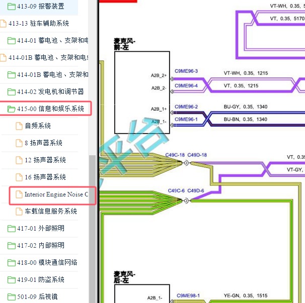 2020-2021年路虎卫士麦克风电路图