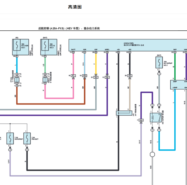2023年丰田威尔法混动系统电路图