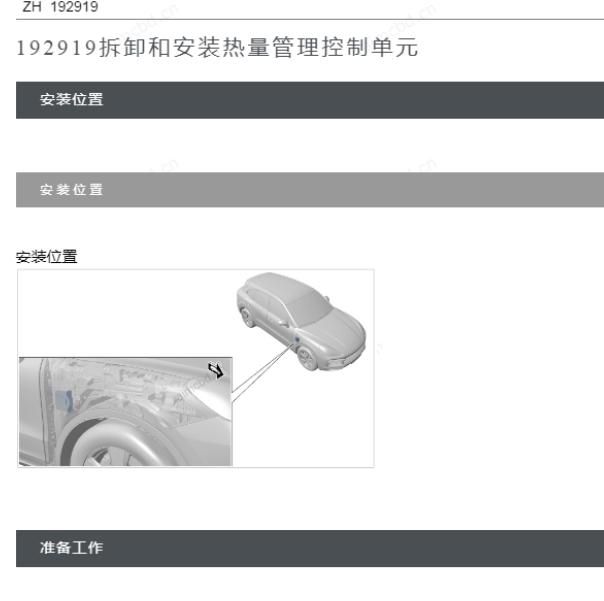 2023年保时捷卡宴热管理控制单元安装位置