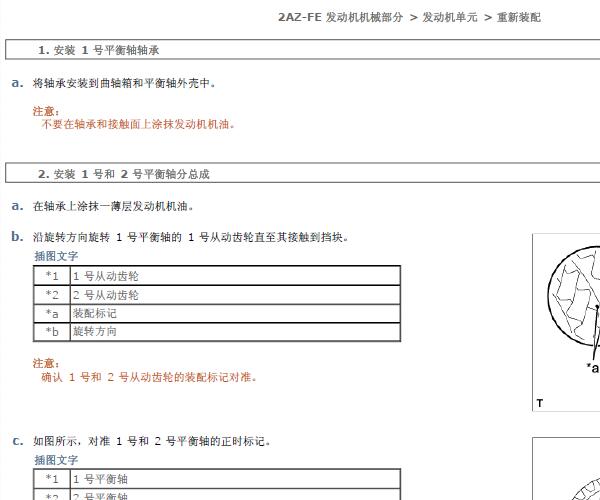 2010年丰田凯美瑞平衡轴拆装资料