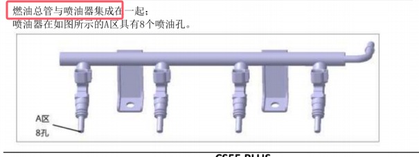 长安汽车JL476ZQCD发动机喷油器和燃油管总成扭矩资料