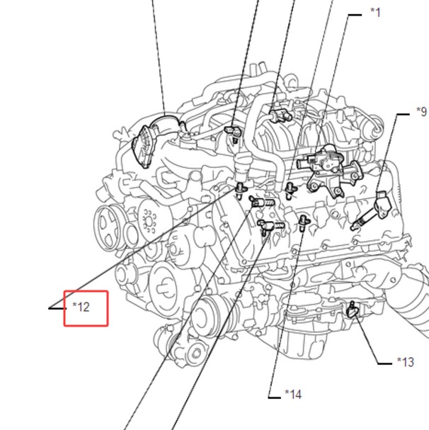 2010年雷克萨斯GX460发动机凸轮轴位置传感器安装位置
