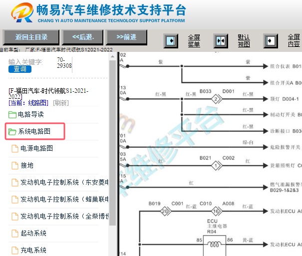 2021-2022年福田时代领航S1全车电路图资料