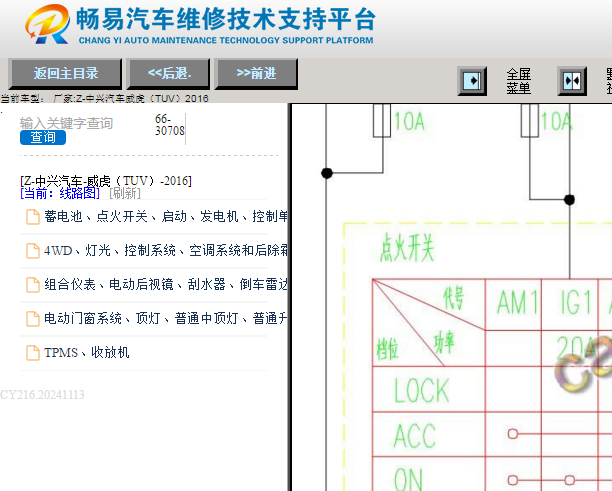 2016年中兴威虎全车电路图资料