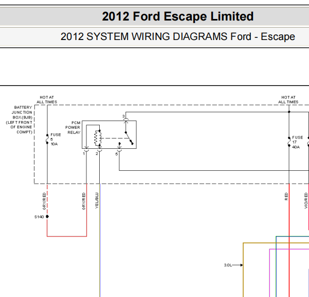 2012年福特ESCAPE散热风扇电路图
