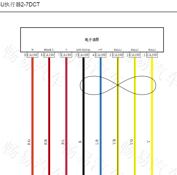 2020年吉利ICON变速箱油泵8根线电路图.
