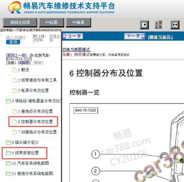 2018年北京汽车BJ40模块安装位置