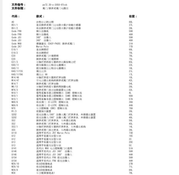 2014年奔驰V 250尾门开关电路图