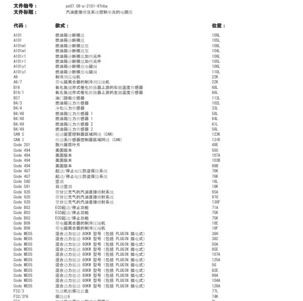 2019年奔驰GLS 450发动机与保险继电器电路图