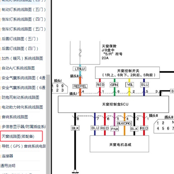 2010-2016年铃木天语天窗电路图