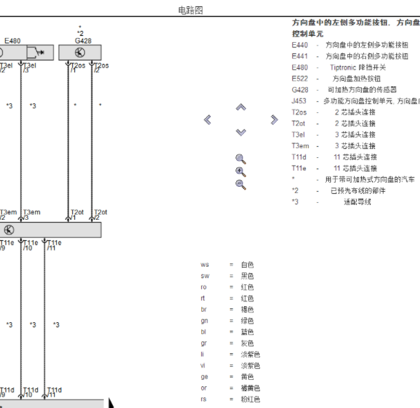 2023年奥迪Q7方向盘加热电路图