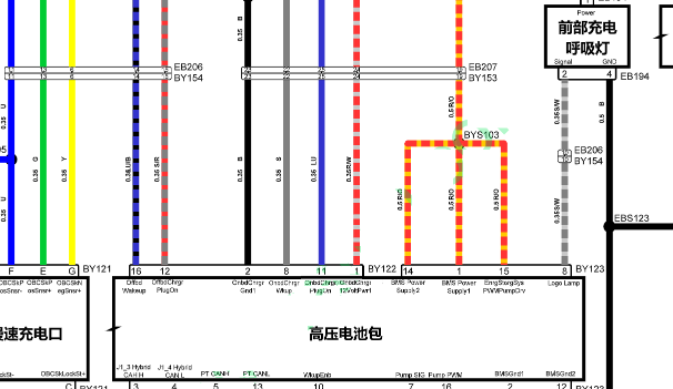 2018年荣威Ei5 BMS动力电池包电路图