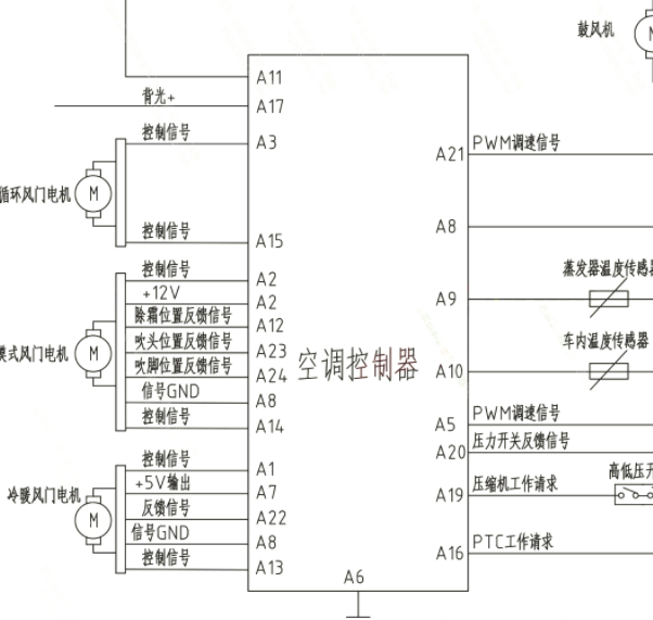解放纯电动冷藏车空调电路图