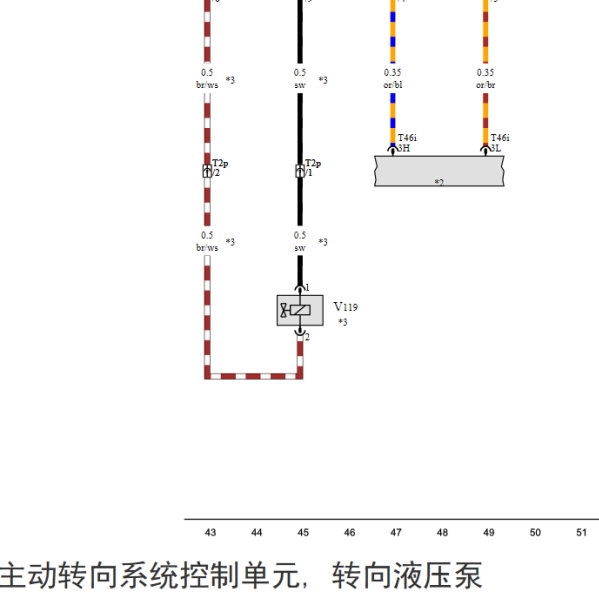 2012年奥迪Q5 转向液压泵电路图