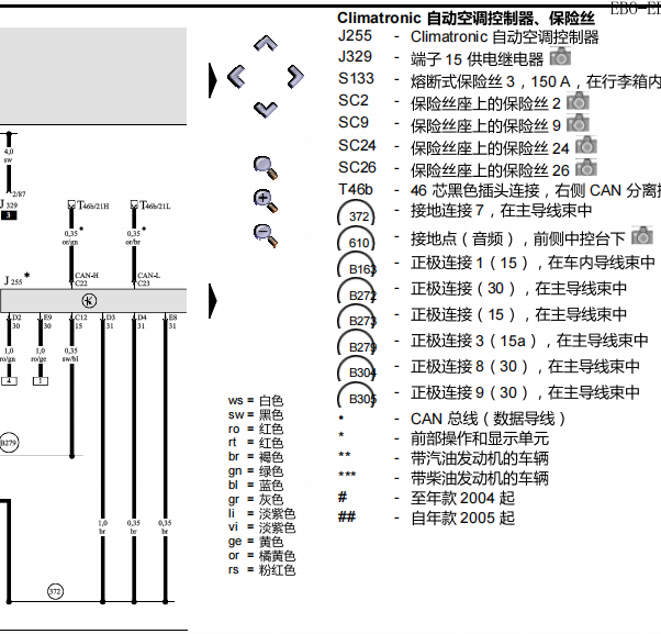 2008年奥迪A8L 空调电路图
