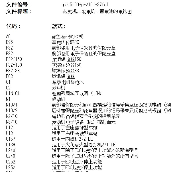 2014年奔驰C180 启动电路图