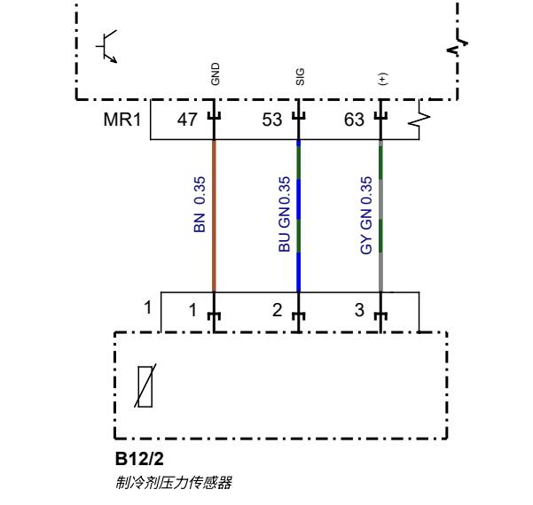 2021年奔驰GLA180空调压力开关电路图