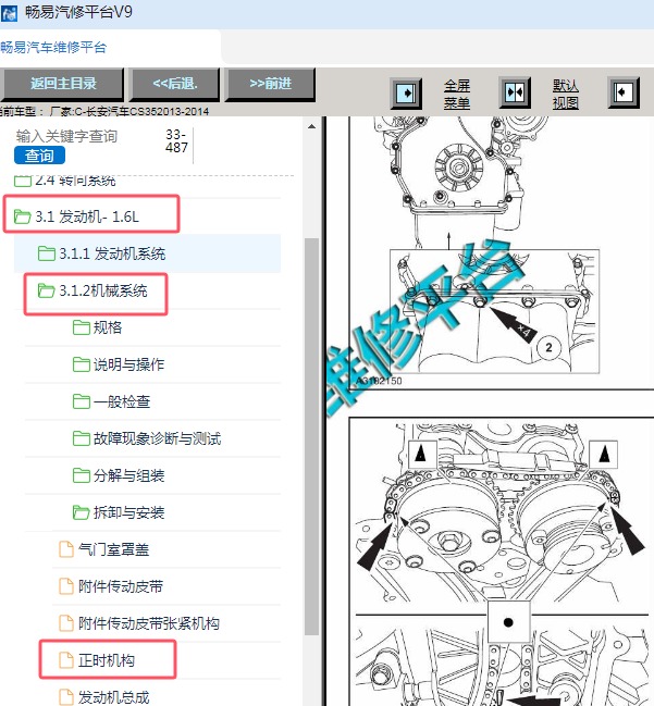 2013-2014年长安CS75发动机正时资料