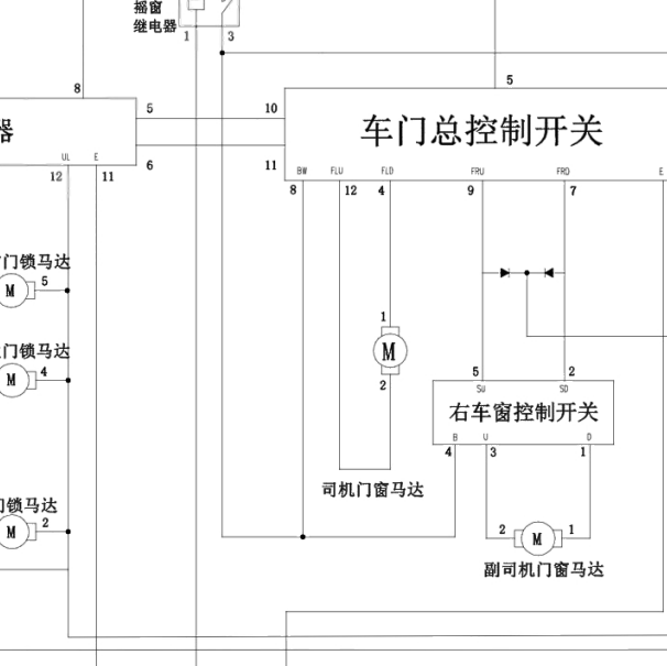 2010-2019年金杯阁瑞斯快运中控门锁电路