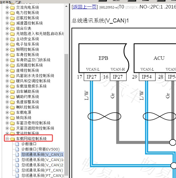 2018年吉利帝豪EV 网络电路图