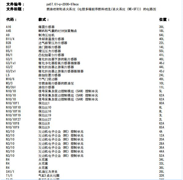 2009年奔驰smart fortwo发动机电路图