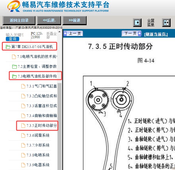 2016年东风风光330 发动机正时维修手册