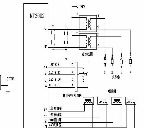 长安汽车 4G15系列发动机点火线圈电路图
