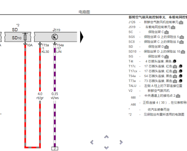 2020年奥迪A6L空调仪表音响和光纤电路图