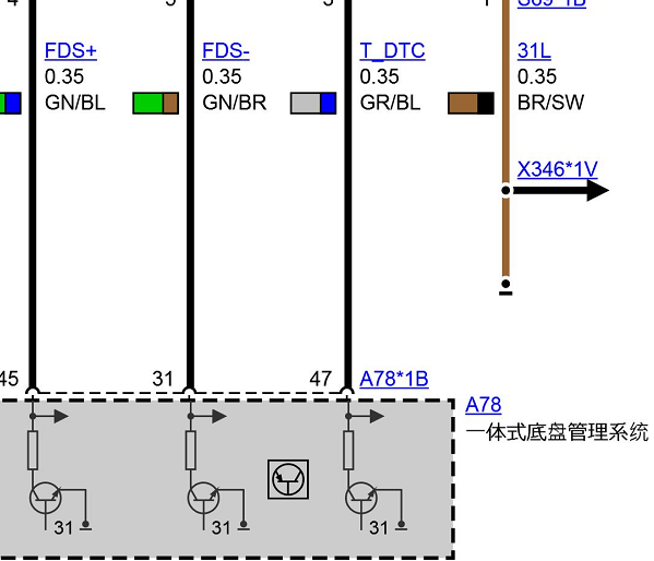2009年宝马730li 底盘升降模块电路图