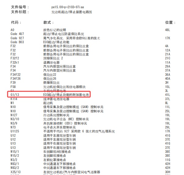 2017年奔驰GLA200辅助蓄电池电路图