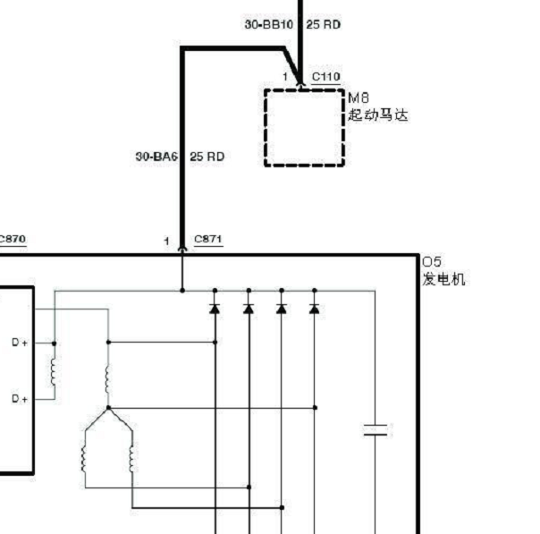 2013年福特福克斯发电机电路图和针脚资料
