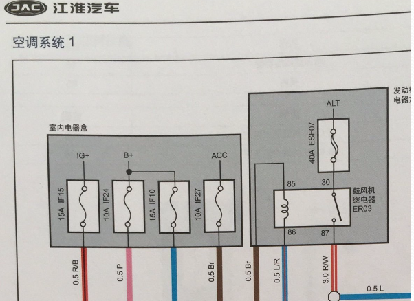 2017年江淮瑞风M4空调电路图