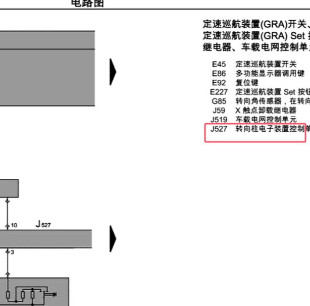2006-2011年大众速腾转向柱模块电路图