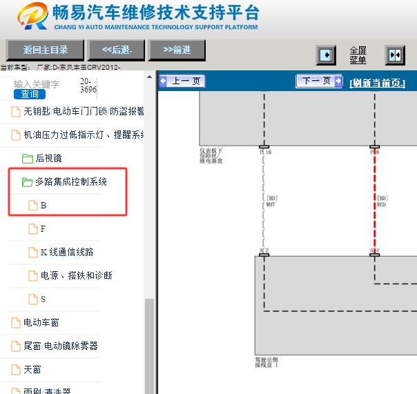 2012年本田CRV 保险丝插头B的电路图和针脚图
