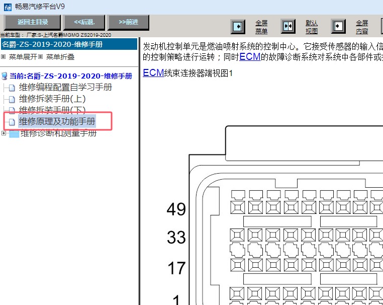 2019-2020年名爵ZS发动机电脑针脚资料