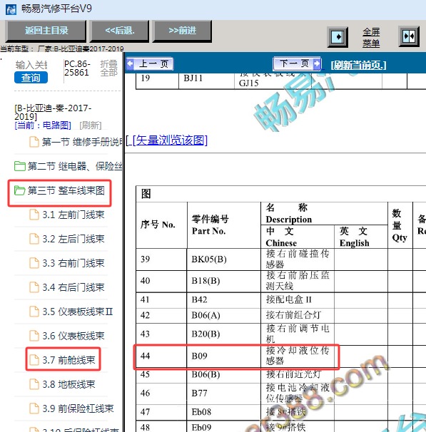 2017年比亚迪秦冷却液位传感器代码说明