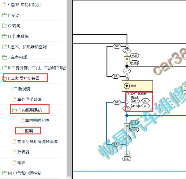 2019-2020年日产天籁档位显示灯电路图