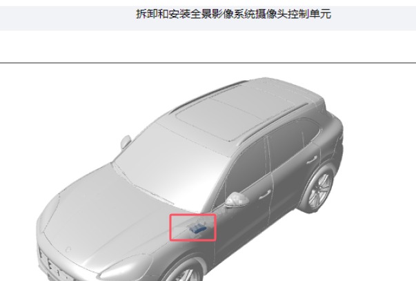 2022年保时捷卡宴全景影像模块位置资料