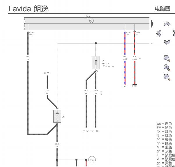2011年大众朗逸保险丝电路图