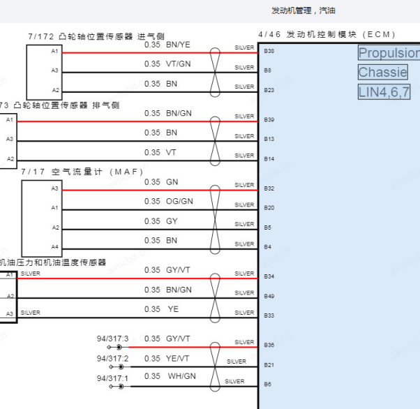 2017年沃尔沃XC60发动机电路图