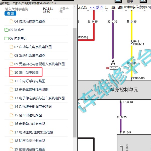 2017年广汽乘用车-传祺GS8 车身电路图