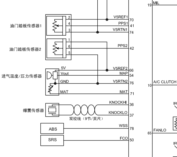 德尔福MT22.1发动机加速踏板电路图