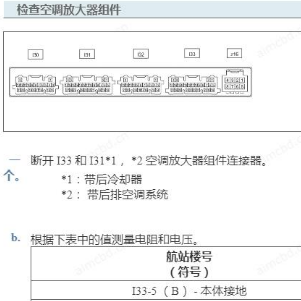 2021年丰田兰德酷路泽空调放大器针脚资料