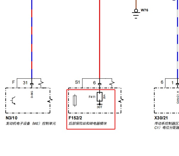 2022年奔驰GLE350 油泵保险丝继电器电路图和位置