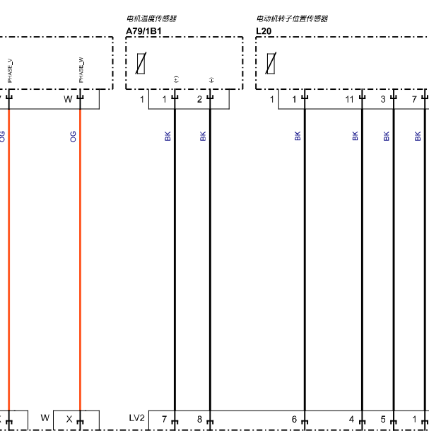 2023年奔驰EQS SUV450前电机电路图