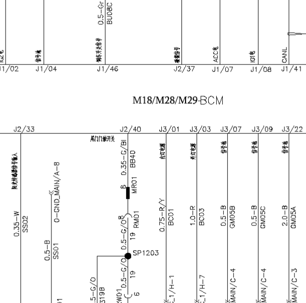 2021年江淮瑞风M3车身控制电路图.