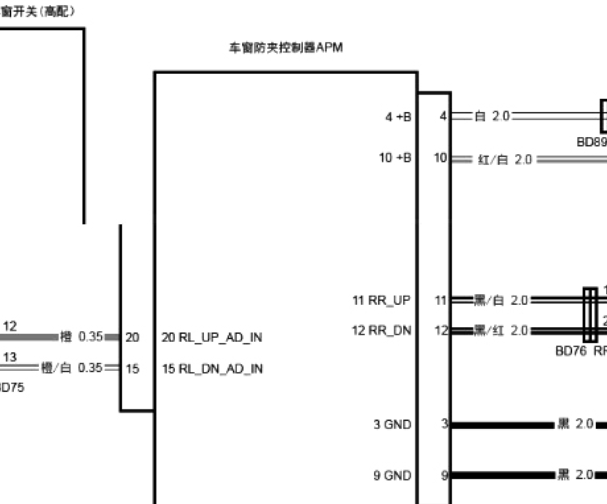 21年岚图FREE车窗系统电路图