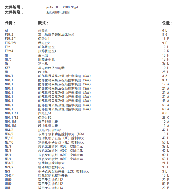 2010年奔驰G500起动机电路图