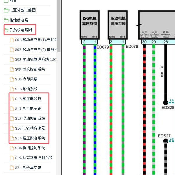 2017-2018年荣威ei6混合动力电路图